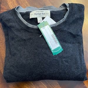 Men’s Hawker Rye Cotton Cashmere sweater, XL, Dark Grey